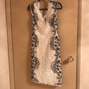 black and white lace dress